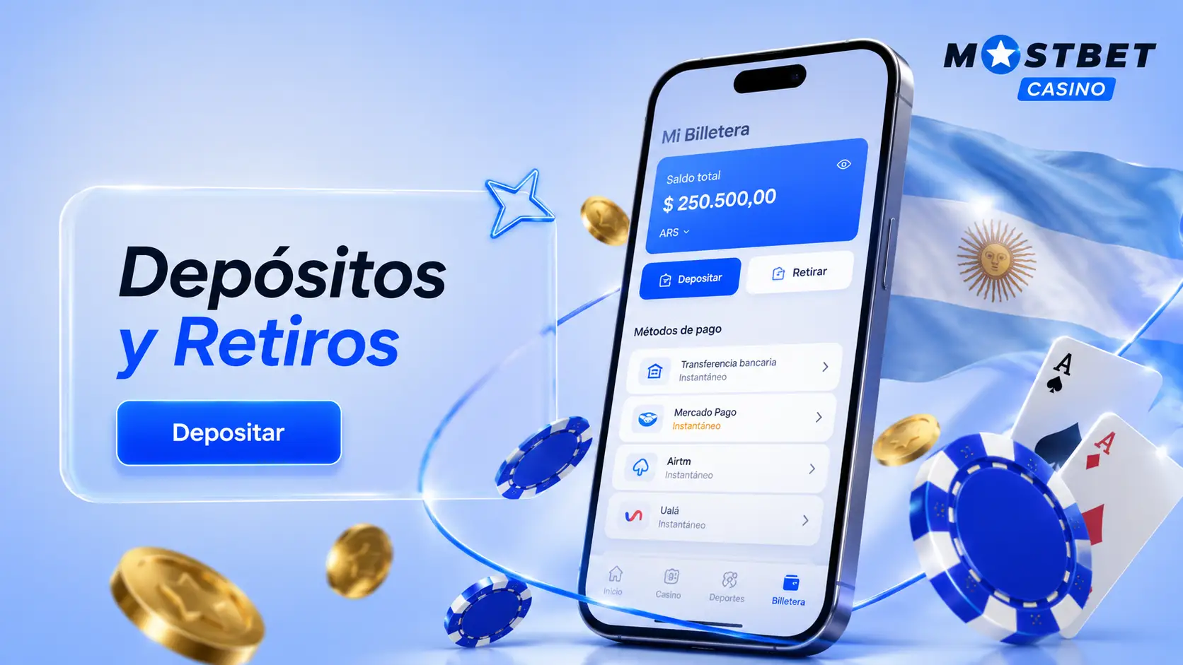 Métodos de pago de Mostbet para el mercado argentino